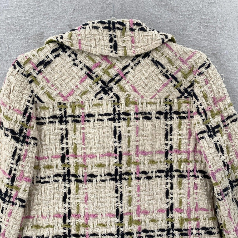 Milly of New York Tweed Pea Coat Womens Size‎ 0 Double Breasted Long Wool Jacket - Picture 5 of 14